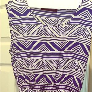 Blue and white dress